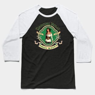 Dancing Molly Pirate Ship Baseball T-Shirt